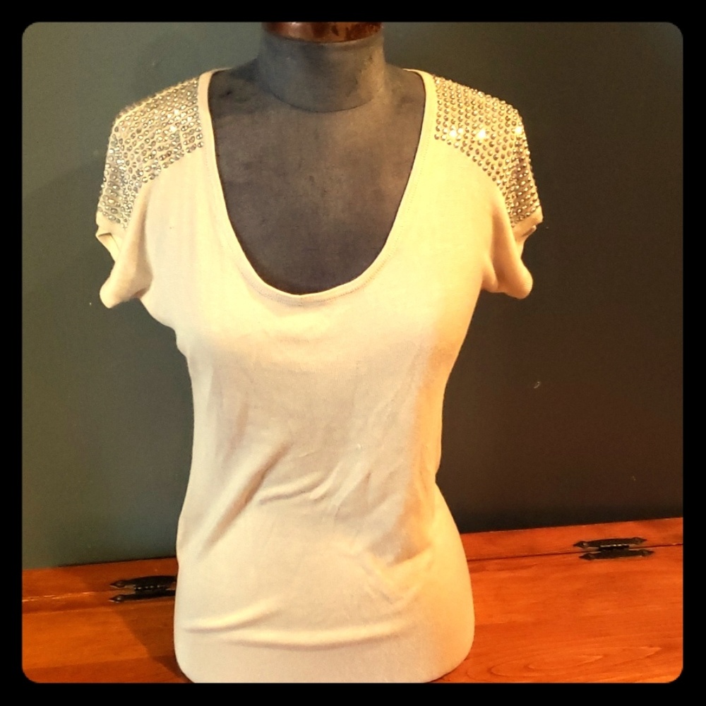Express tan sweater med